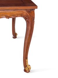 A Louis XV Style Parcel Gilt Walnut Center Table