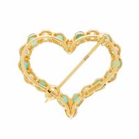 Tiffany and Co., Emerald, Diamond, and Yellow Gold Heart Brooch
