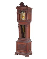 A Renaissance Revival Carved Walnut Tall Case Clock