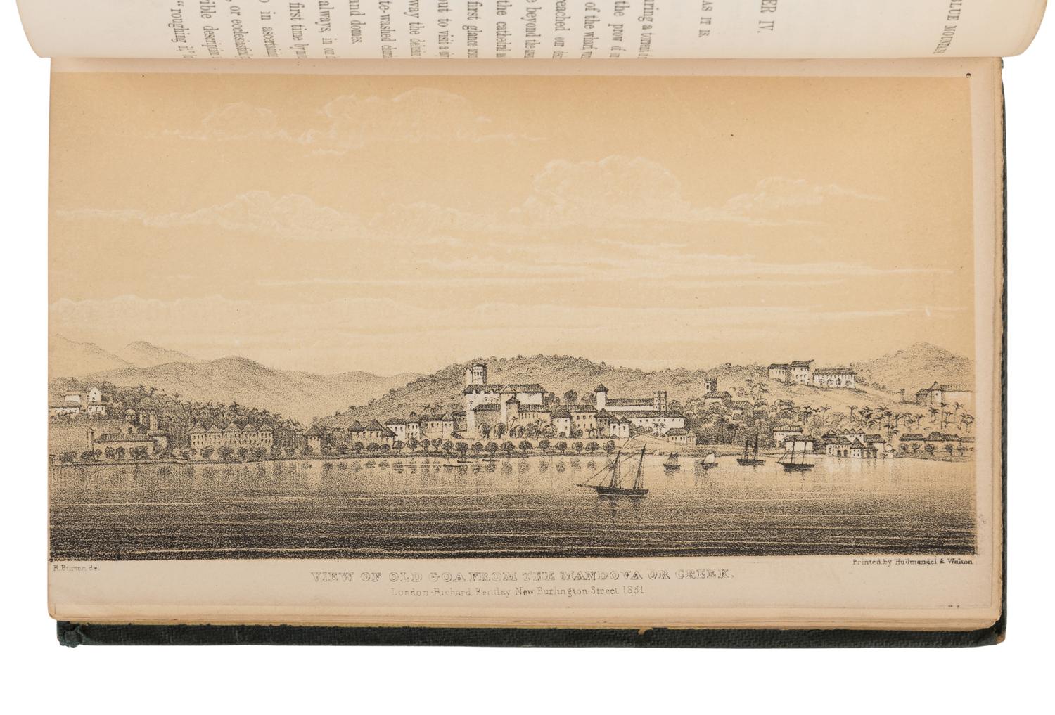 BURTON, Richard Francis, Sir (1821-1890). Goa, and the Blue Mountains; Or, Six Months of Sick Leave . London: Samuel Bentley & Co. for Richard Bentley, 1851.