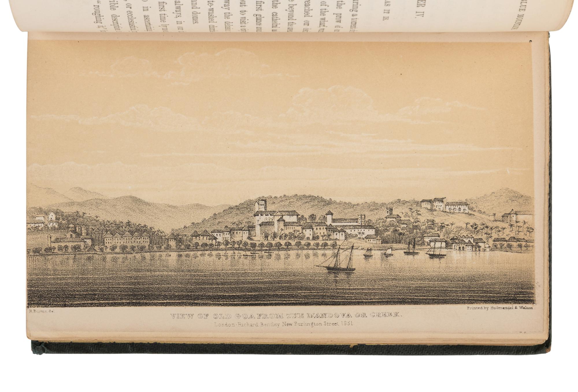 BURTON, Richard Francis, Sir (1821-1890). Goa, and the Blue Mountains; Or, Six Months of Sick Leave . London: Samuel Bentley & Co. for Richard Bentley, 1851.