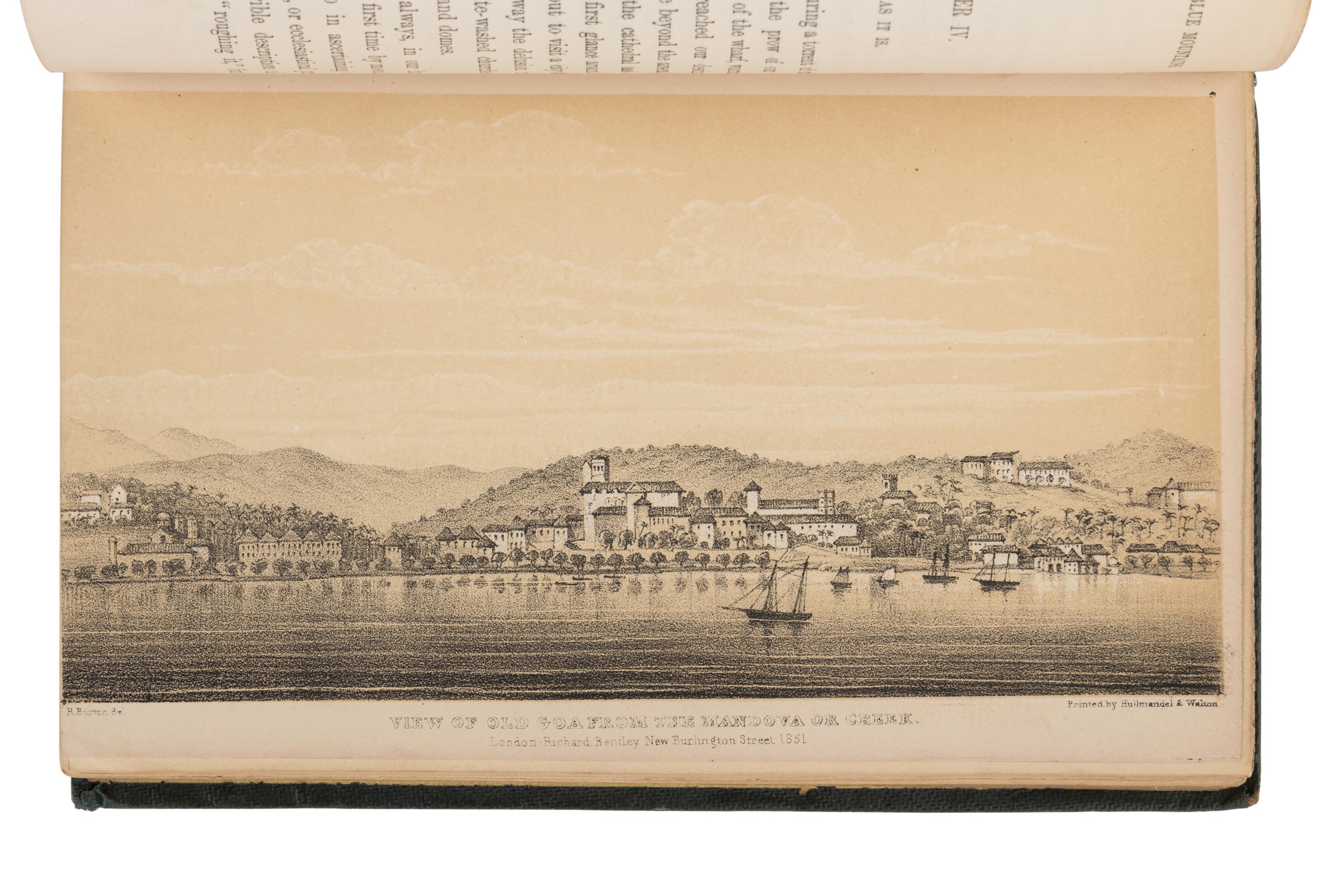 BURTON, Richard Francis, Sir (1821-1890). Goa, and the Blue Mountains; Or, Six Months of Sick Leave . London: Samuel Bentley & Co. for Richard Bentley, 1851.