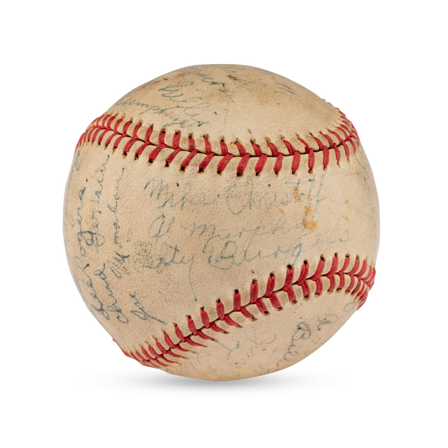 A 1935 Charlotte Hornets Team Signed Autograph Baseball