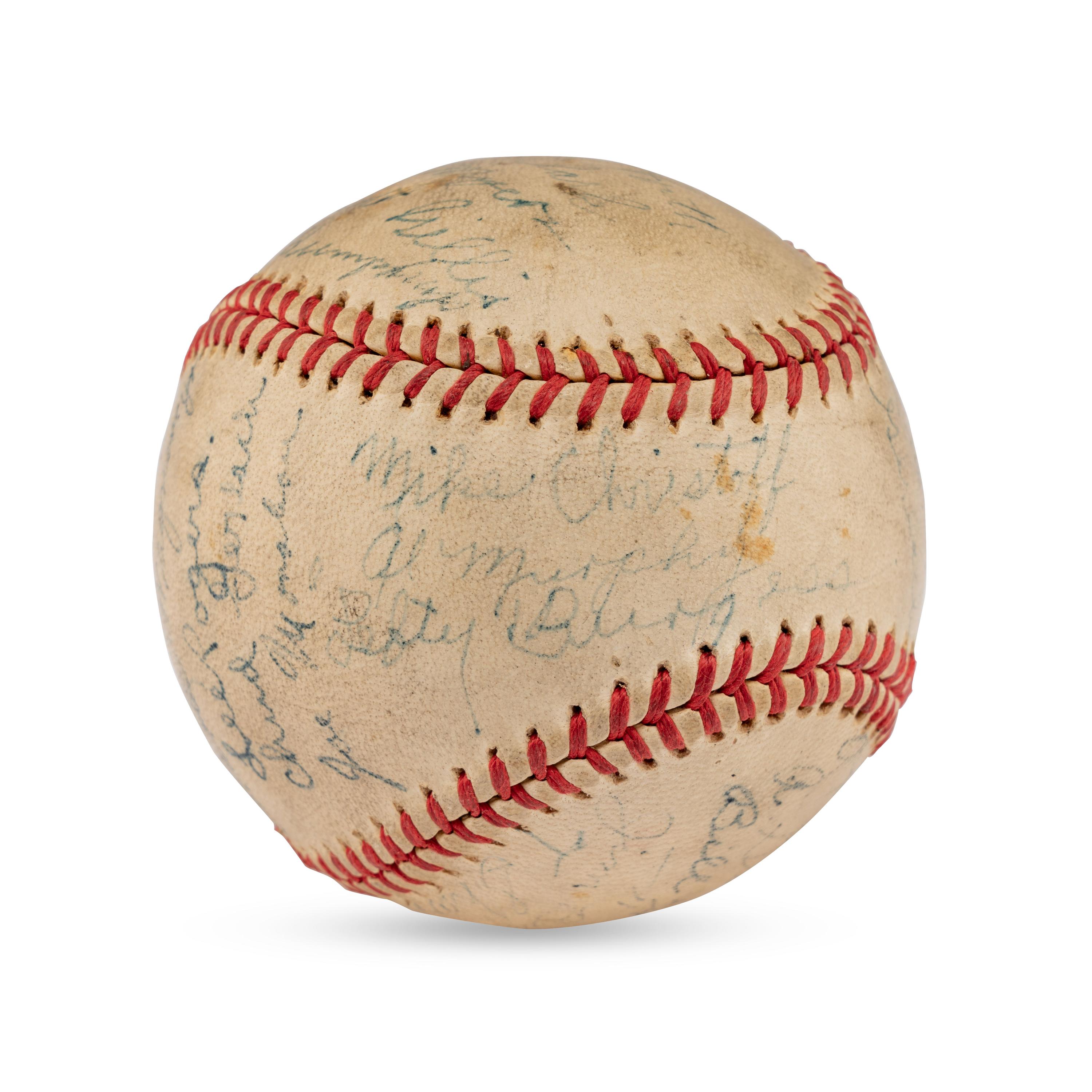 A 1935 Charlotte Hornets Team Signed Autograph Baseball
