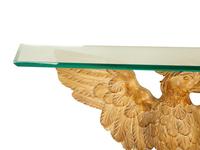 A Georgian Style Carved, Painted and Giltwood Eagle Console Table