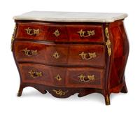 A Swedish Louis XV Style Gilt Bronze Mounted Marquetry Commode