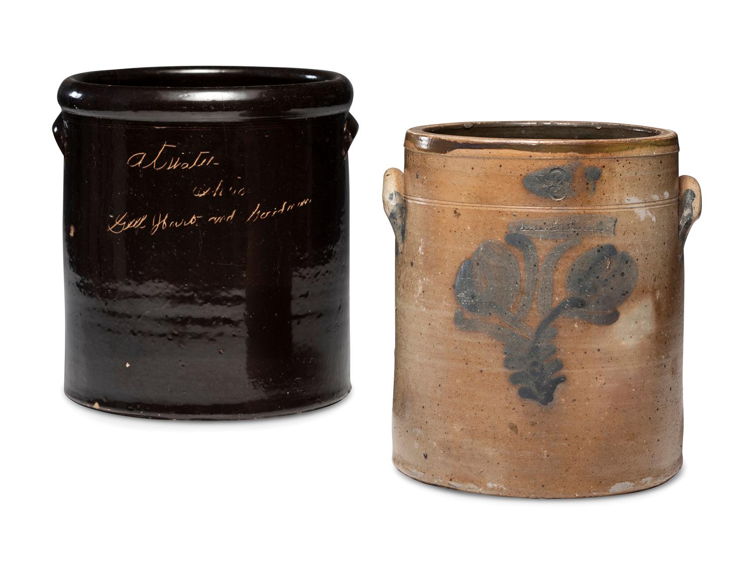 Two Stoneware Crocks