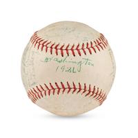 A 1936 Washington Senators Team Signed Autograph Baseball Featuring Bucky Harris (JSA Letter of Authenticity),