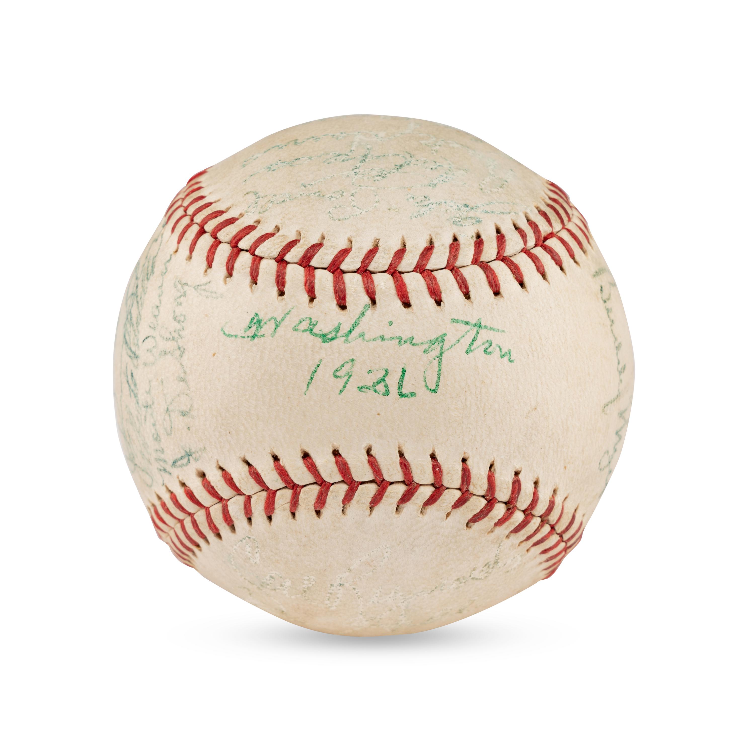 A 1936 Washington Senators Team Signed Autograph Baseball Featuring Bucky Harris (JSA Letter of Authenticity),