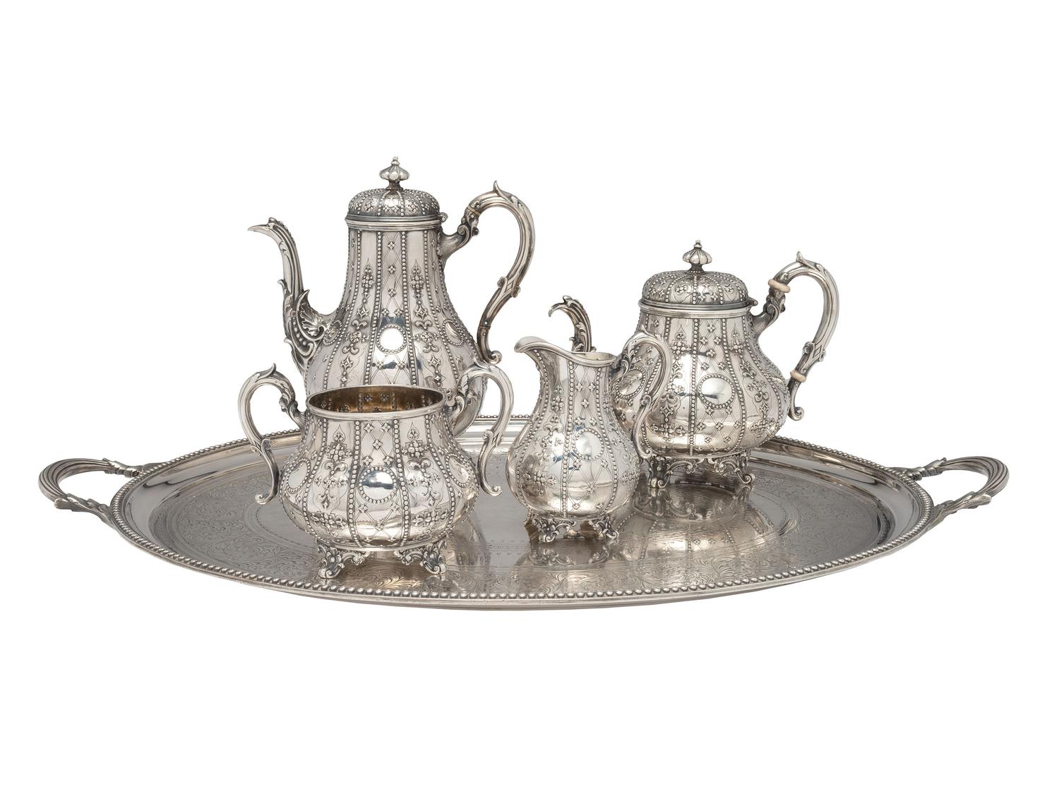 A Victorian Silver Four-Piece Tea and Coffee Service