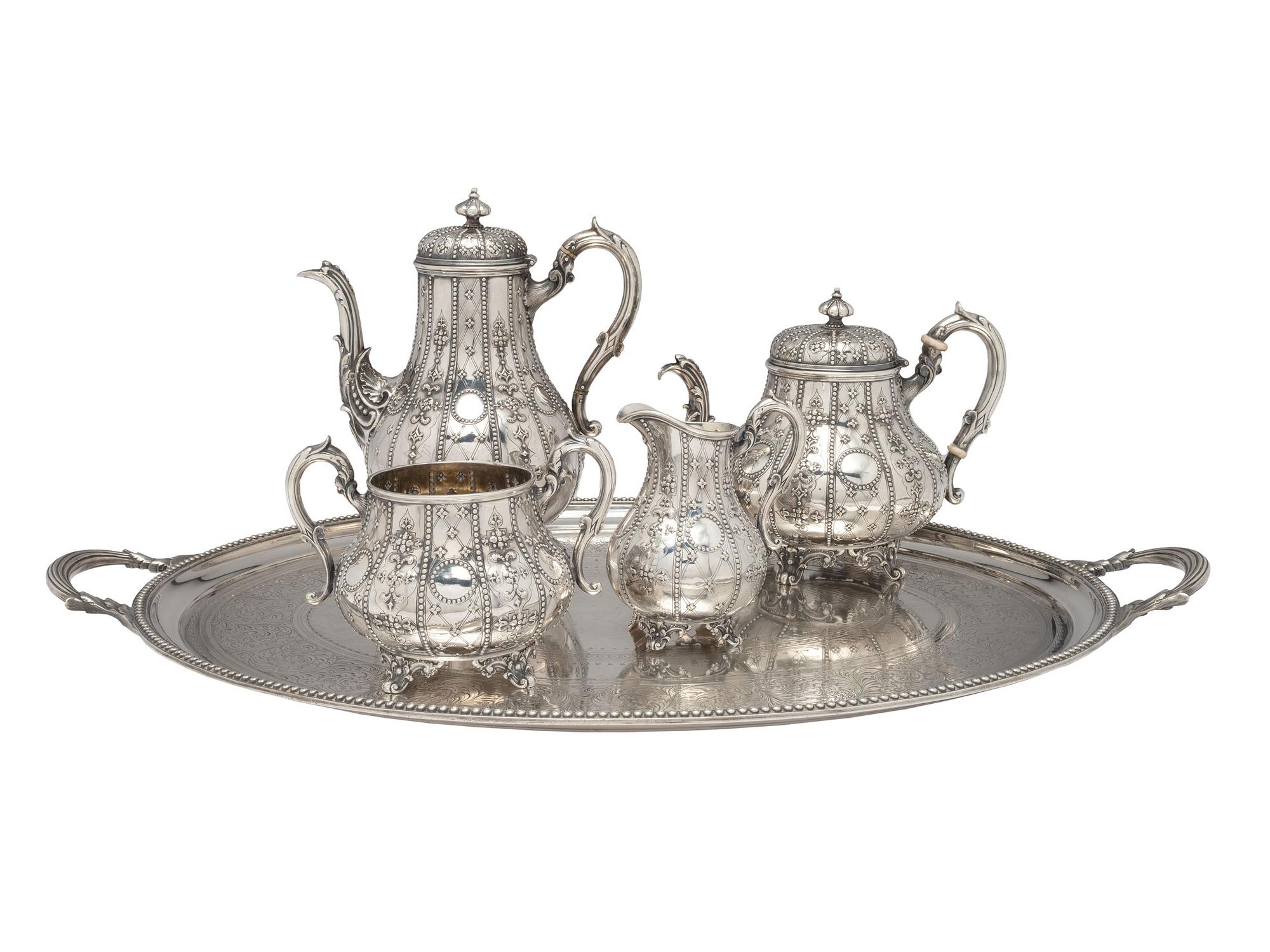 A Victorian Silver Four-Piece Tea and Coffee Service