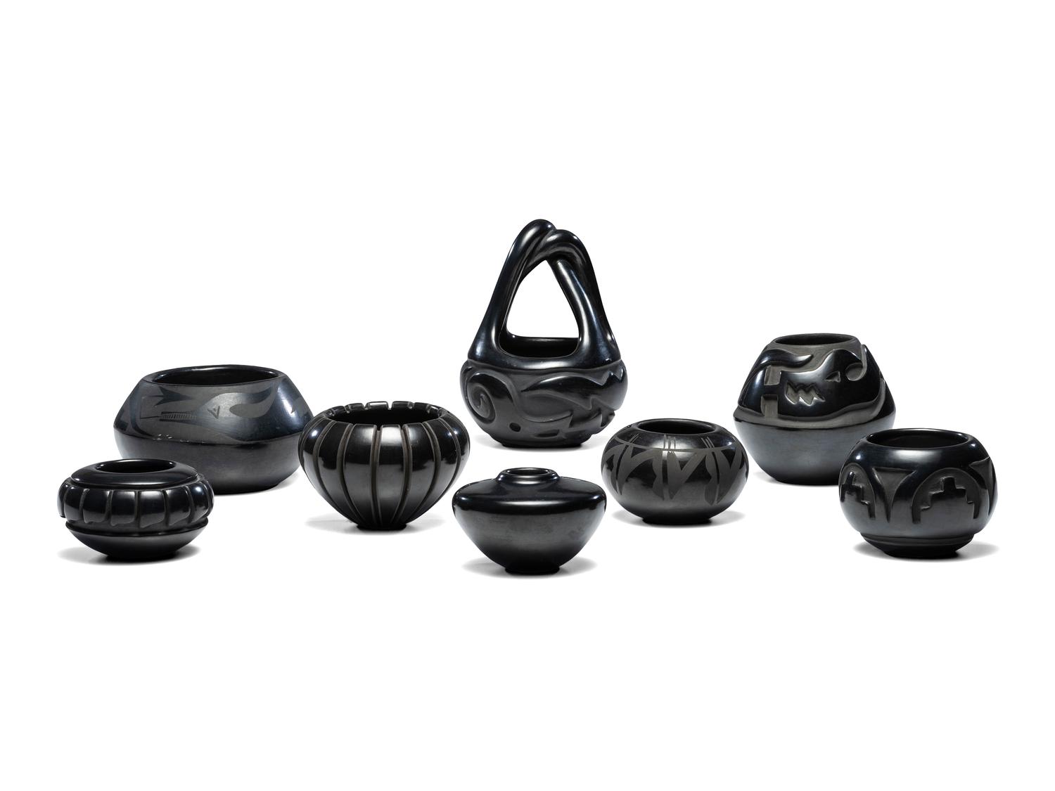 Santa Clara and San Ildefonso Blackware Pottery