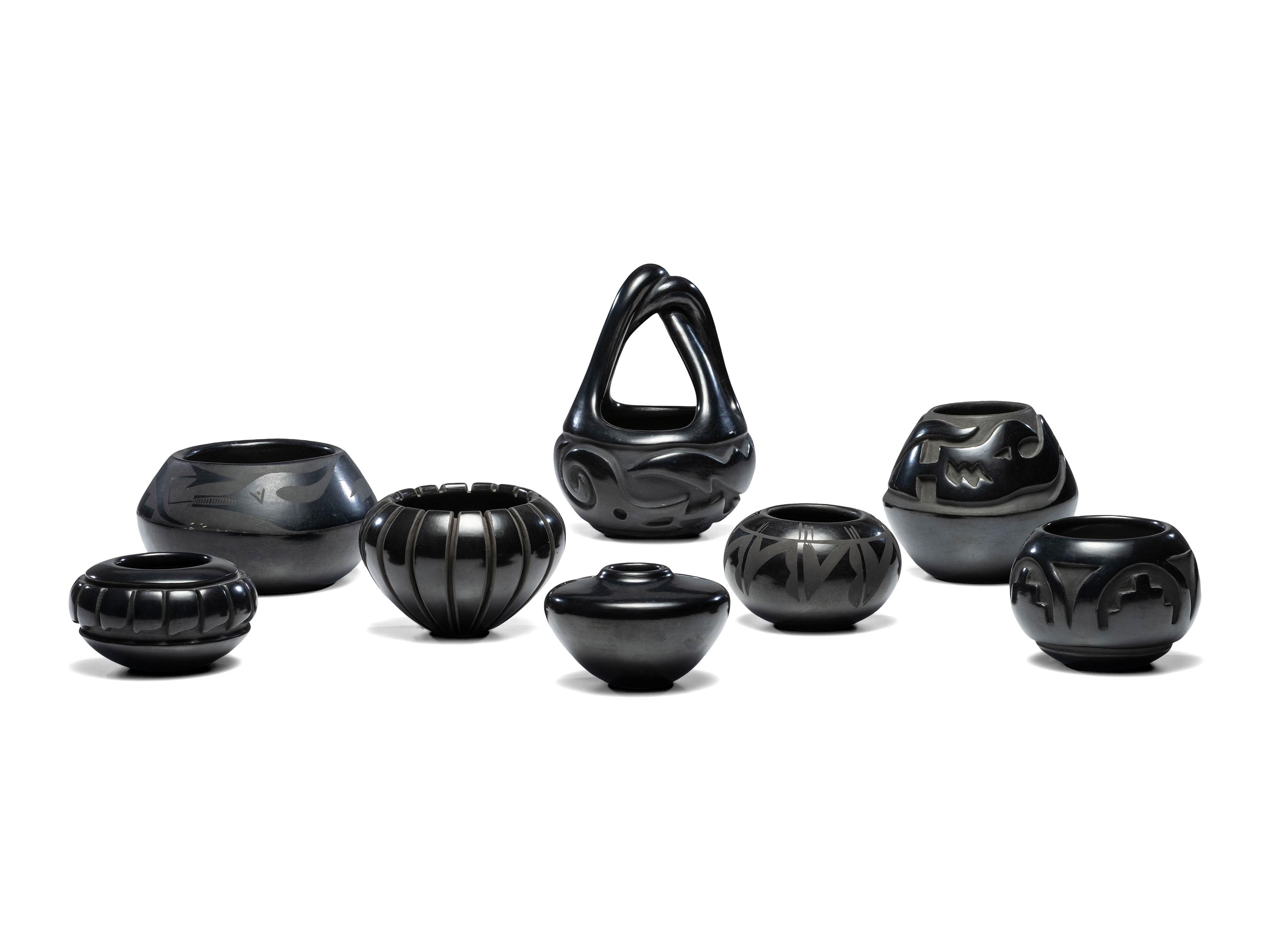Santa Clara and San Ildefonso Blackware Pottery