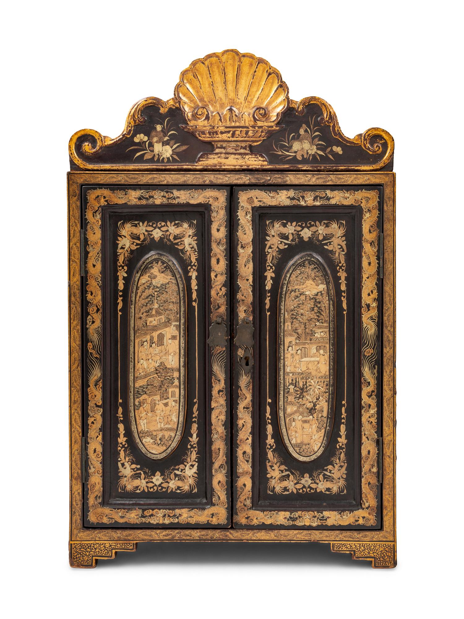 A Chinese Export Lacquered Table Cabinet