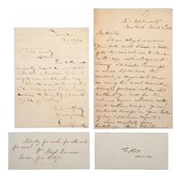 [ABOLITIONISTS - WRITERS - ARTISTS]. 4 autographs, incl. Wm. Lloyd GARRISON & Gerrit SMITH.