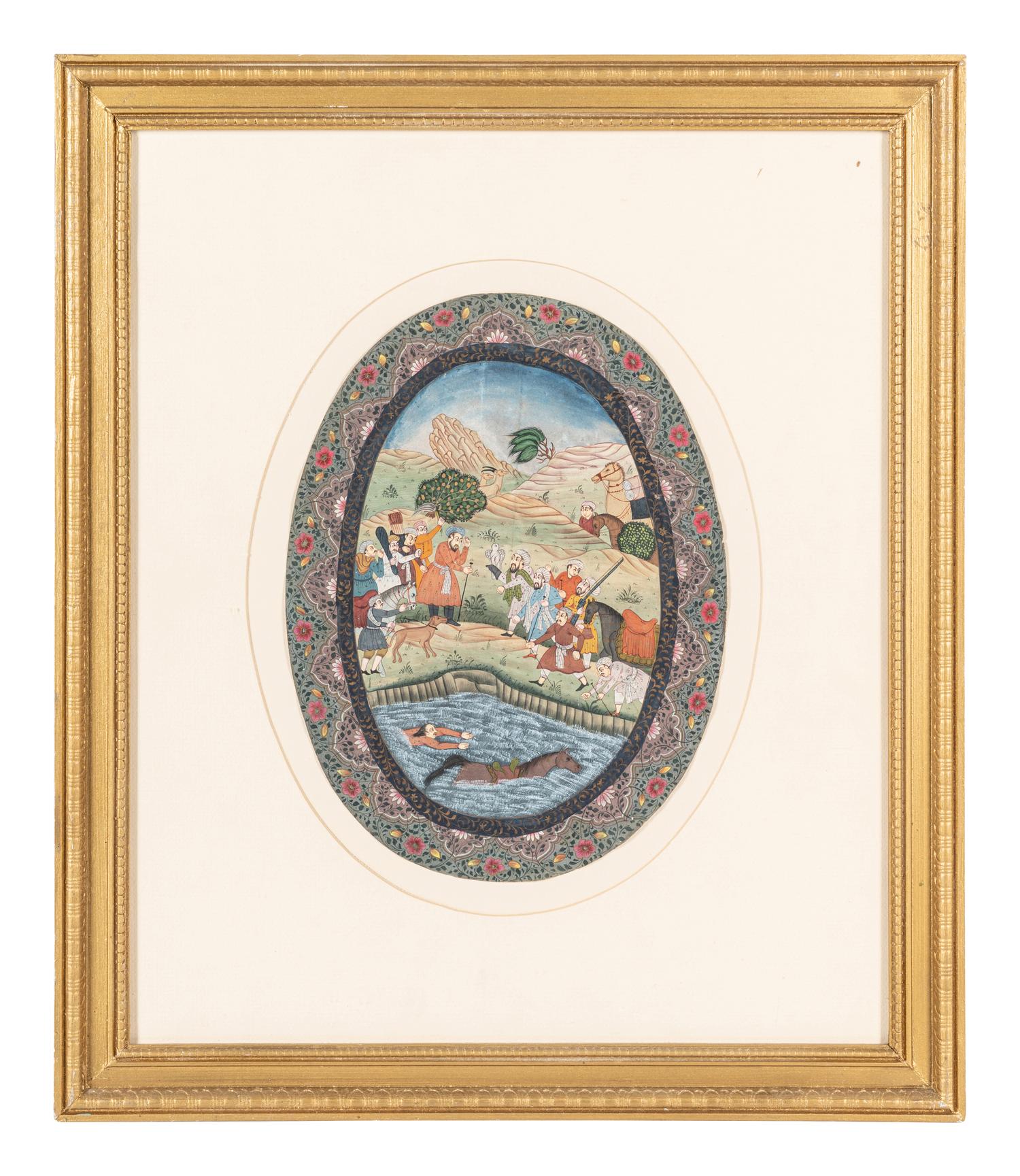 Nine Persian School Miniature Paintings