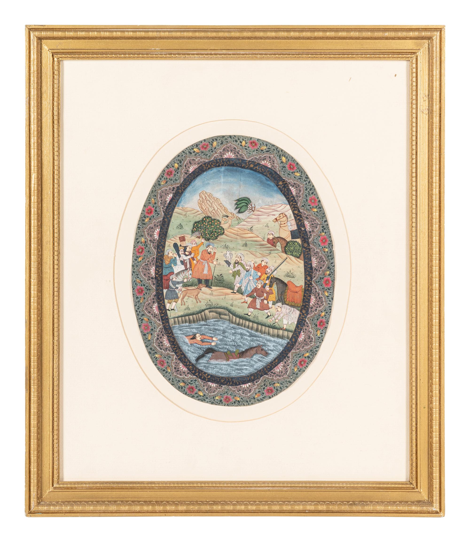 Nine Persian School Miniature Paintings