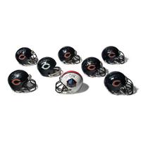 A Collection of Eight Chicago Bears Hall of Fame Signed Autograph Mini Helmets