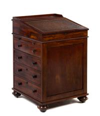 A Regency Mahogany Davenport Desk, Height 34 x width 22 x depth 23 1/2 inches.