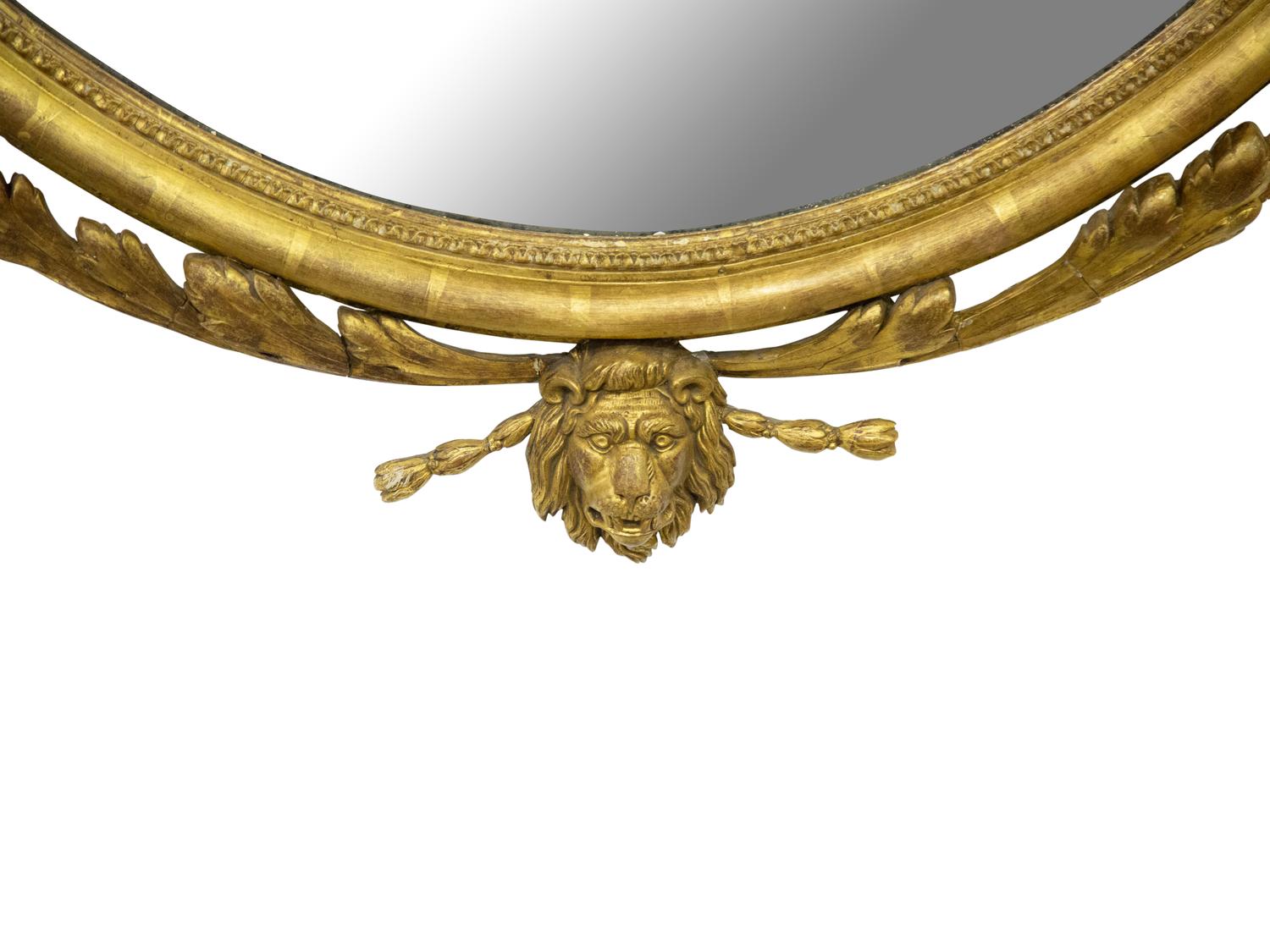 A Pair of George II Style Oval Giltwood Mirrors