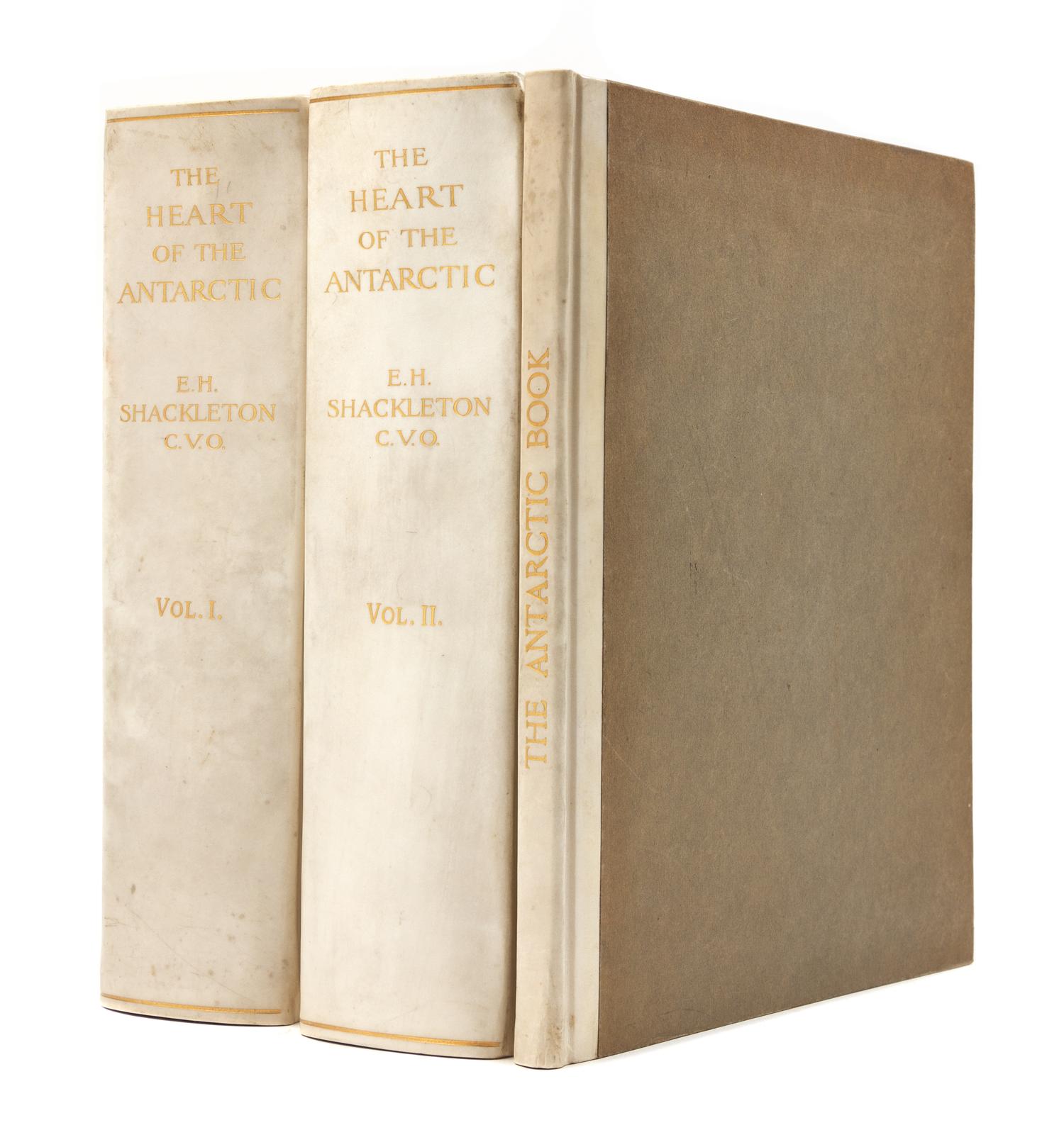SHACKLETON, Ernest Henry, Sir. The Heart of the Antarctic.--The Antarctic Book. London, 1909. PRESENTATION COPY, LIMITED EDITION.