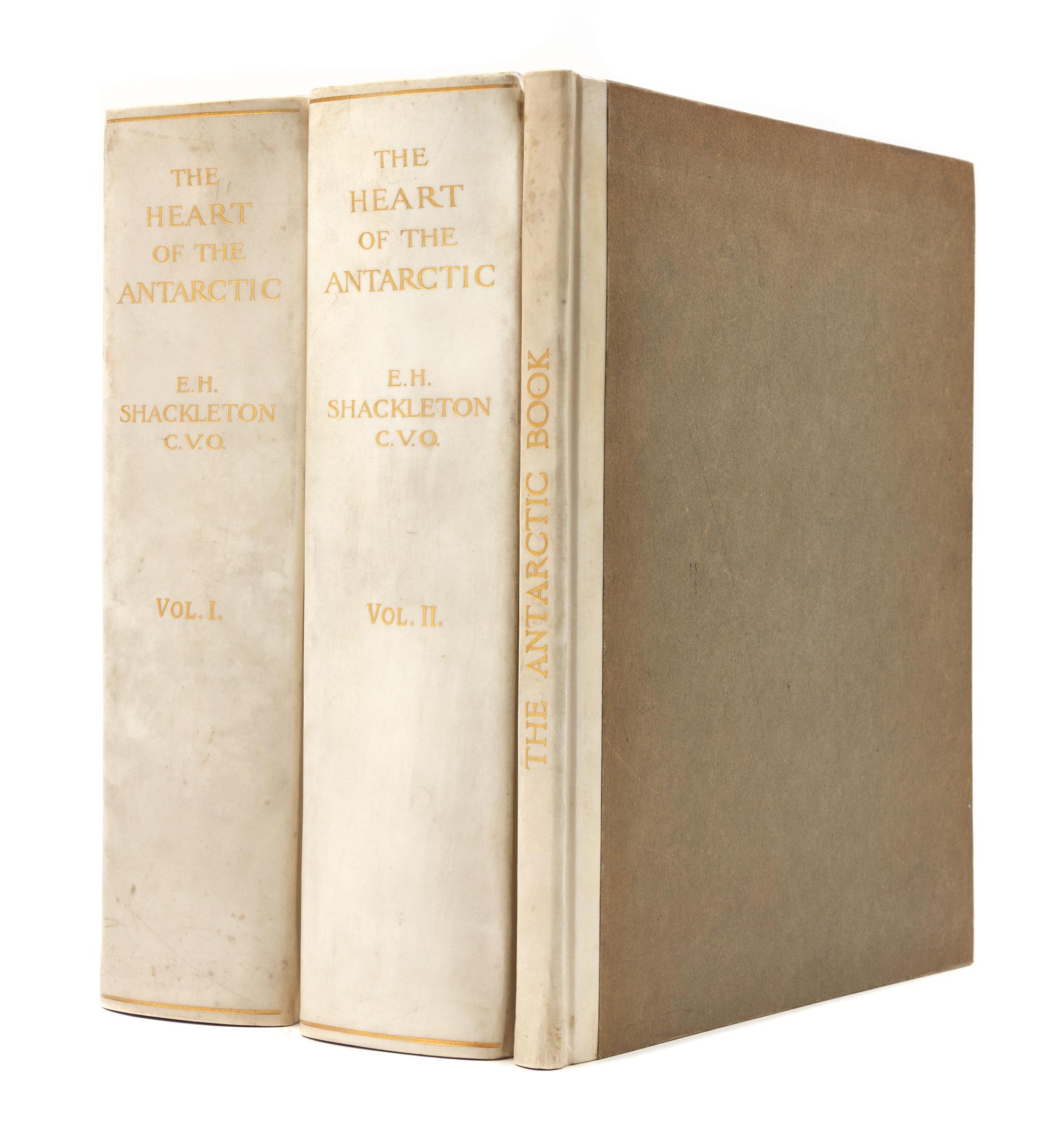 SHACKLETON, Ernest Henry, Sir. The Heart of the Antarctic.--The Antarctic Book. London, 1909. PRESENTATION COPY, LIMITED EDITION.