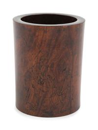 A Chinese Carved Huanghuali Brush Pot, Bitong