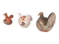Trio of Pueblo Pottery Turkeys