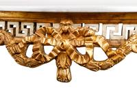 A Pair of Italian Neoclassical Style Painted and Parcel Gilt Marble-Top Console Tables