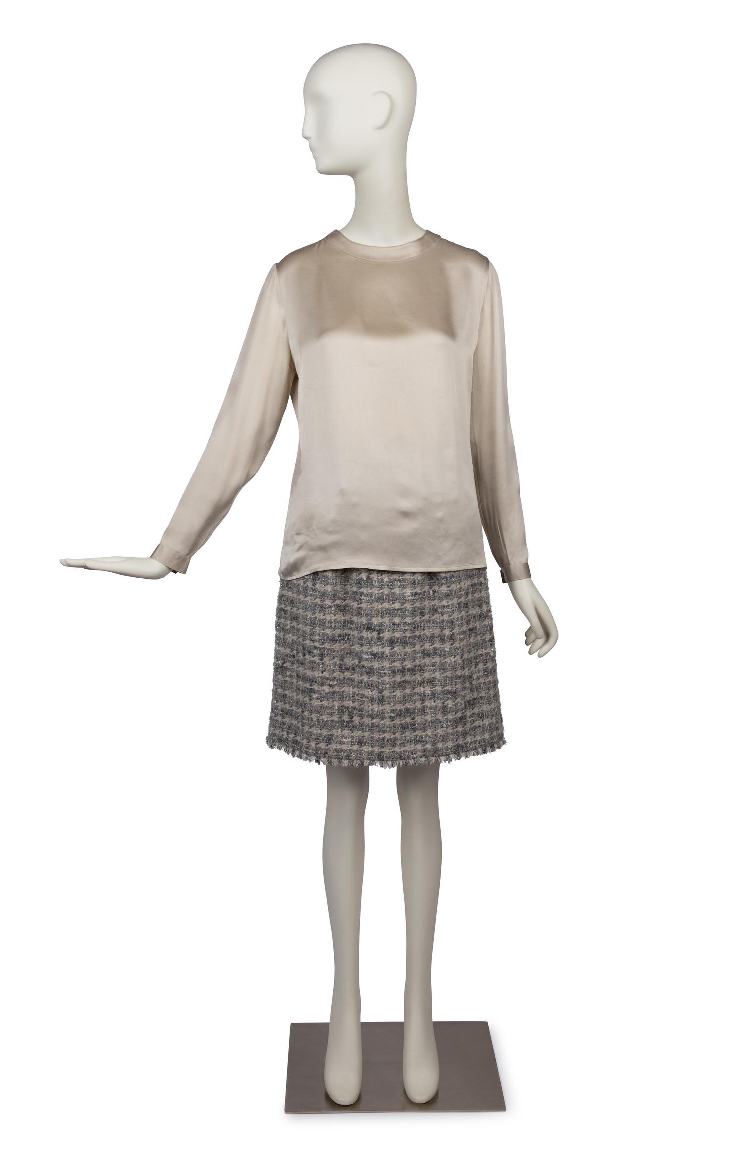 Chanel Silver Skirt Suit, 2010s