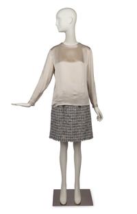 Chanel Silver Skirt Suit, 2010s