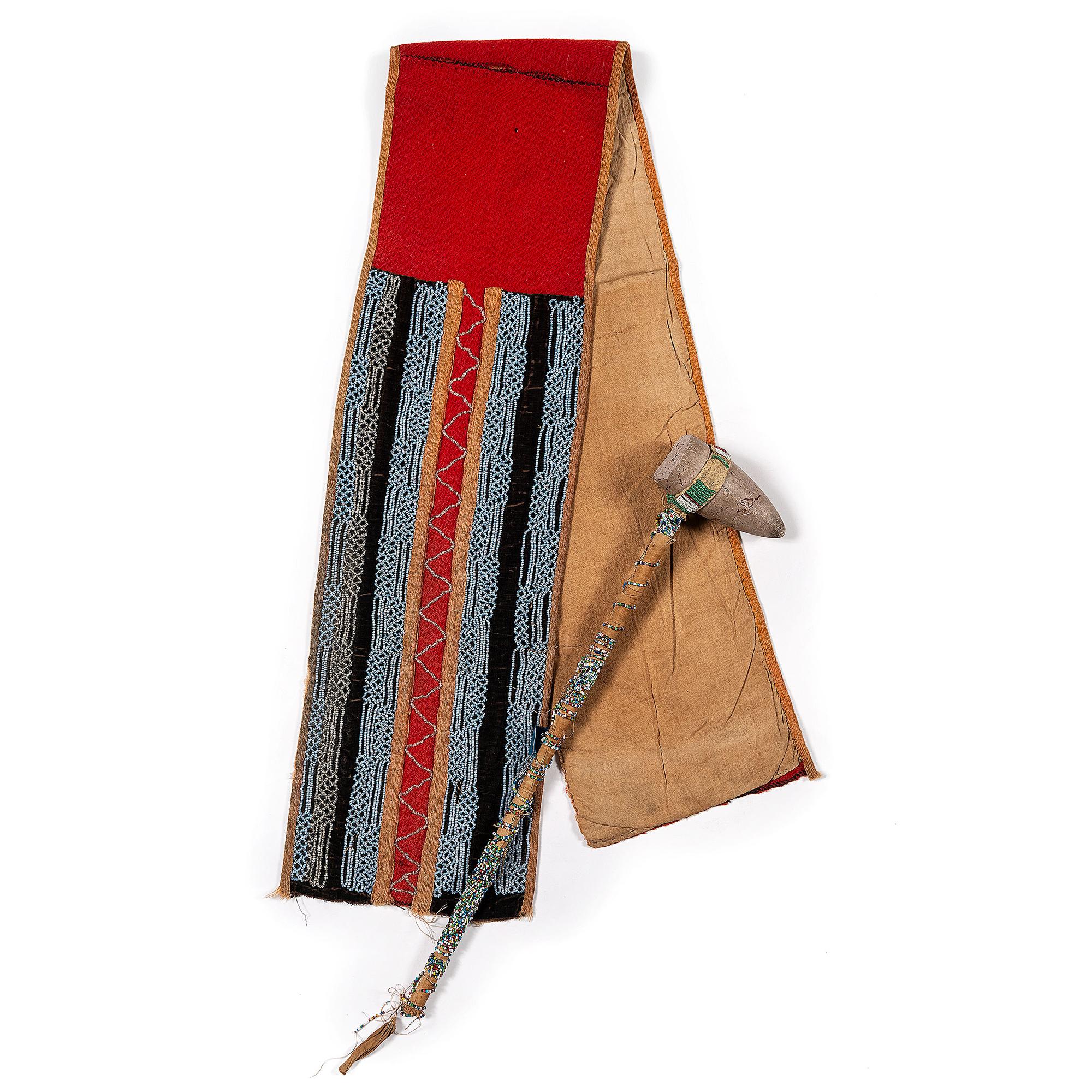 Plains Beaded Wool Strip, and Beaded Club