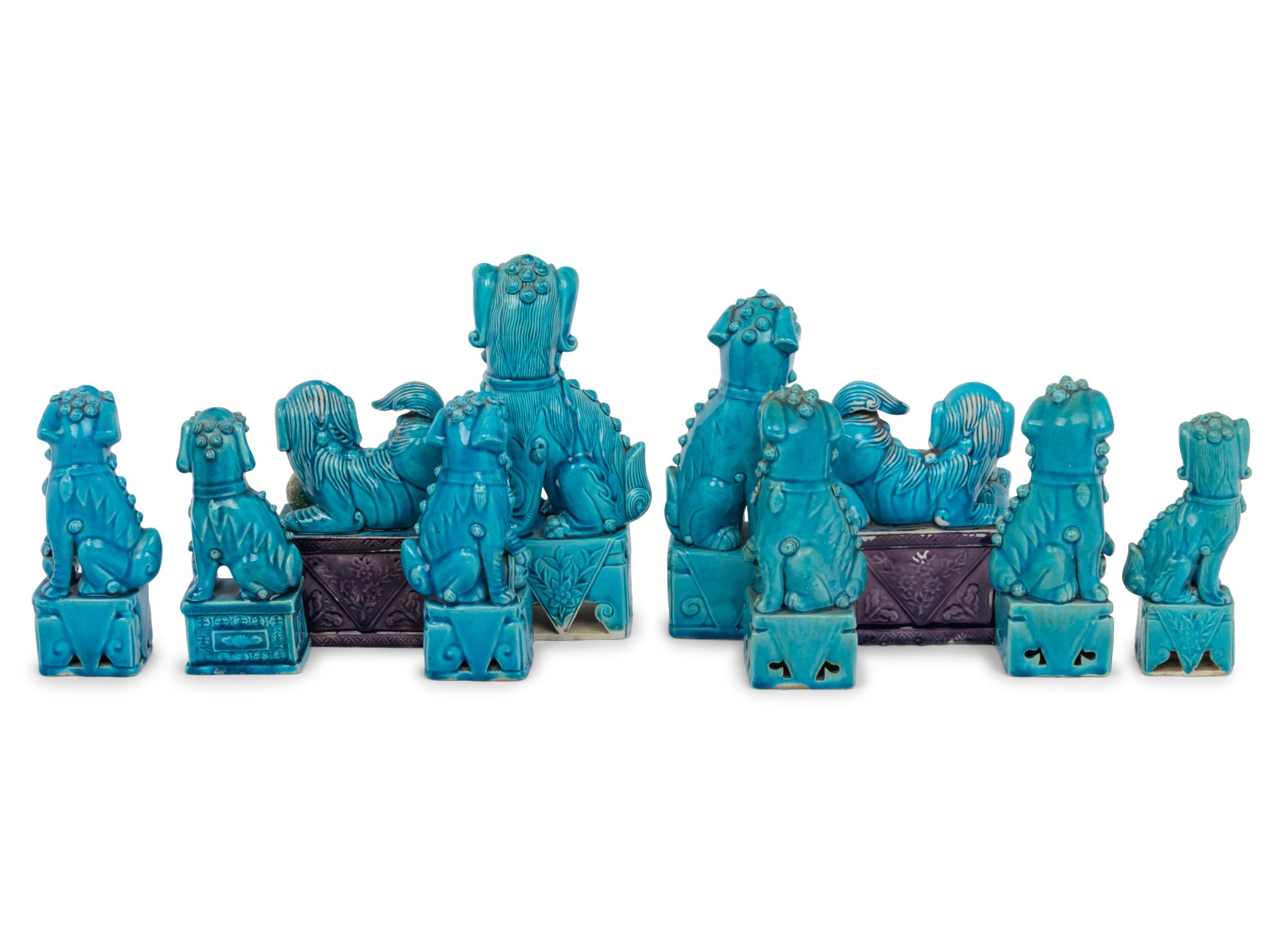 Five Pairs of Chinese Porcelain Figures of Fu Lions