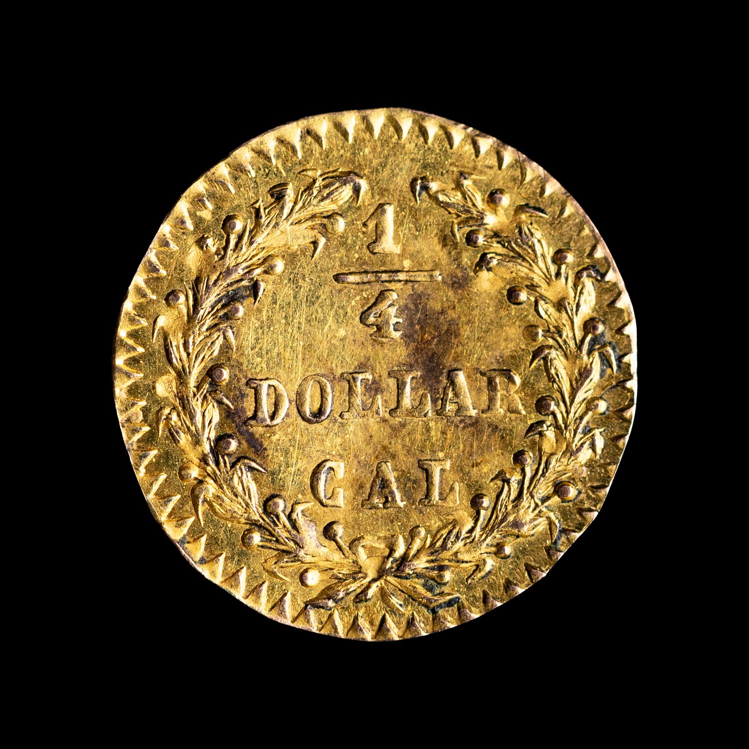 [CALIFORNIA FRACTIONAL GOLD] An 1876 $1/4 Gold Coin [BG-879]