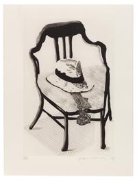 David Hockney (British, 1937–2026) — Panama Hat with a Bow Tie on a Chair (from The Geldzahler Portfolio ) , 1998