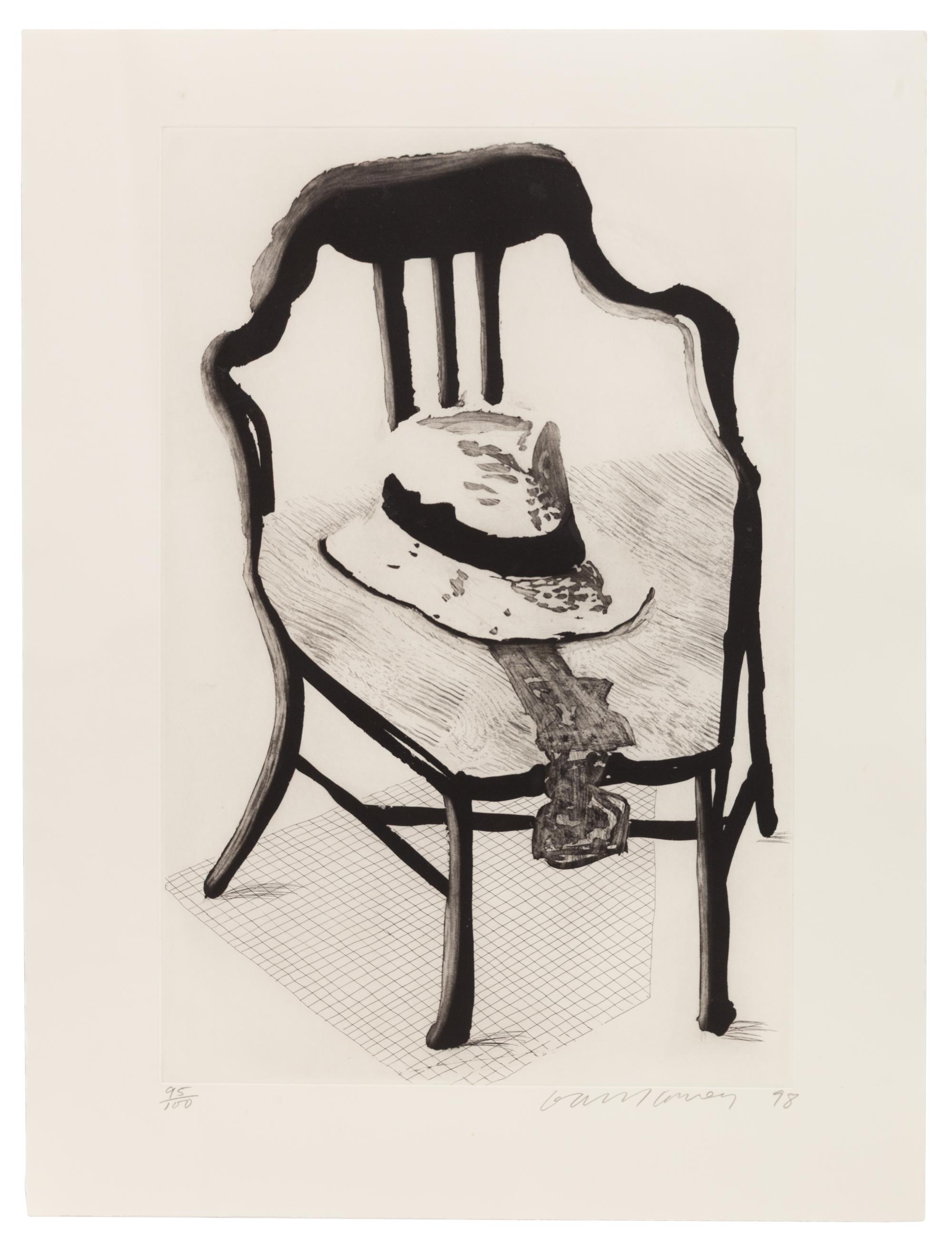 David Hockney (British, 1937–2026) — Panama Hat with a Bow Tie on a Chair (from The Geldzahler Portfolio ) , 1998