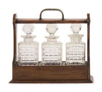 An English Oak and Cut Glass Tantalus
