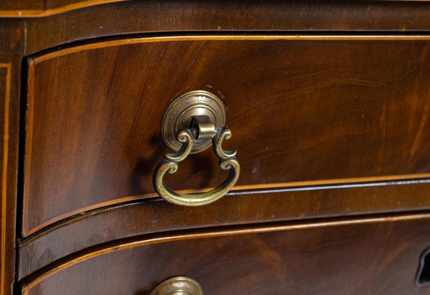 A Pair of George III Style Mahogany Side Tables with String Inlay — 19TH CENTURY