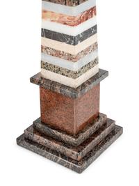 A Pair of Grand Tour Style Specimen Marble Obelisks