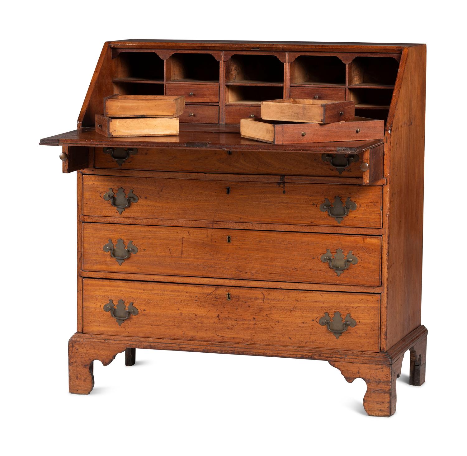 A Chippendale Mahogany Slant Front Desk