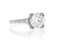 An Edwardian Platinum and Diamond Ring, 2.20 dwts.