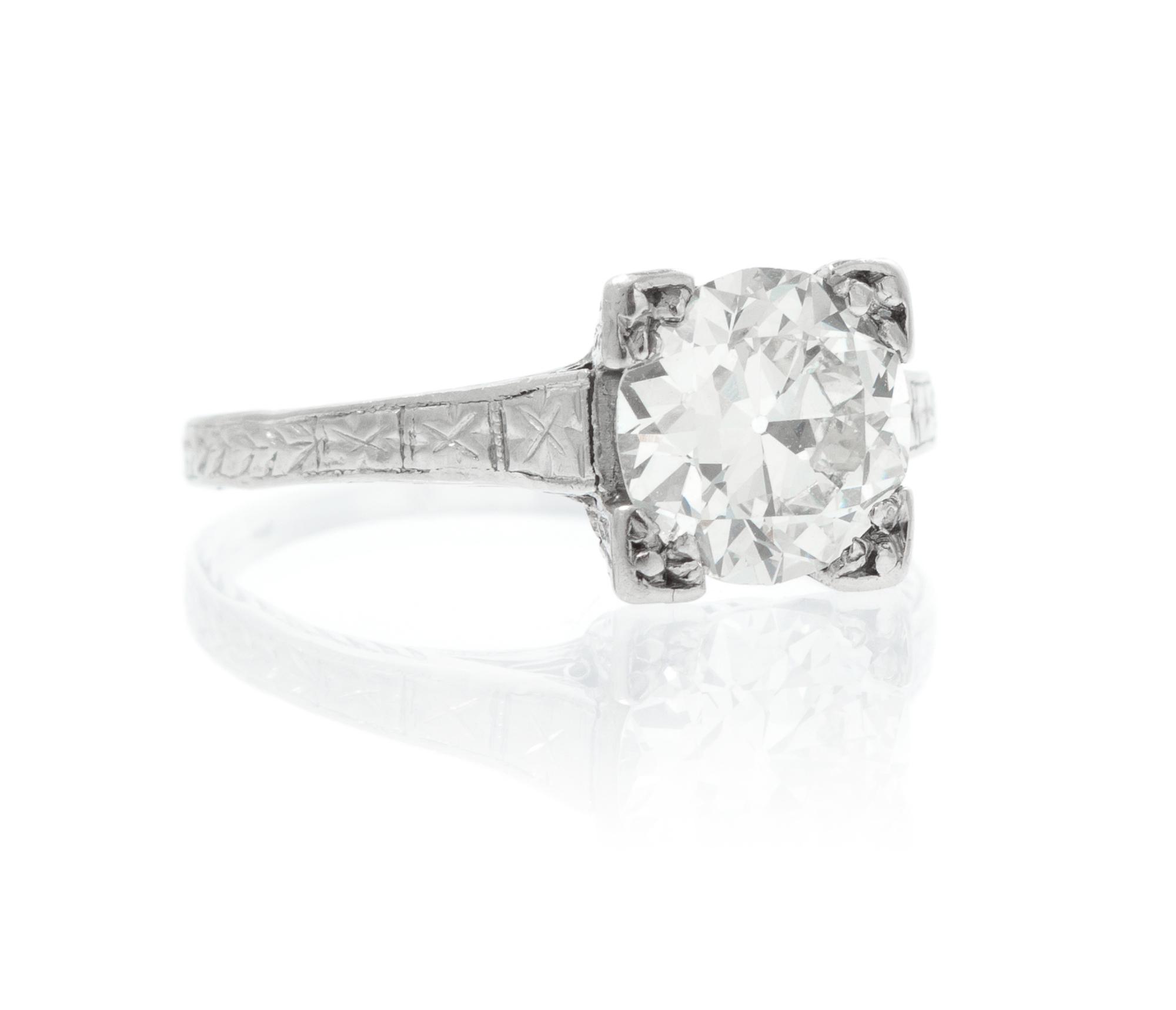 An Edwardian Platinum and Diamond Ring, 2.20 dwts.