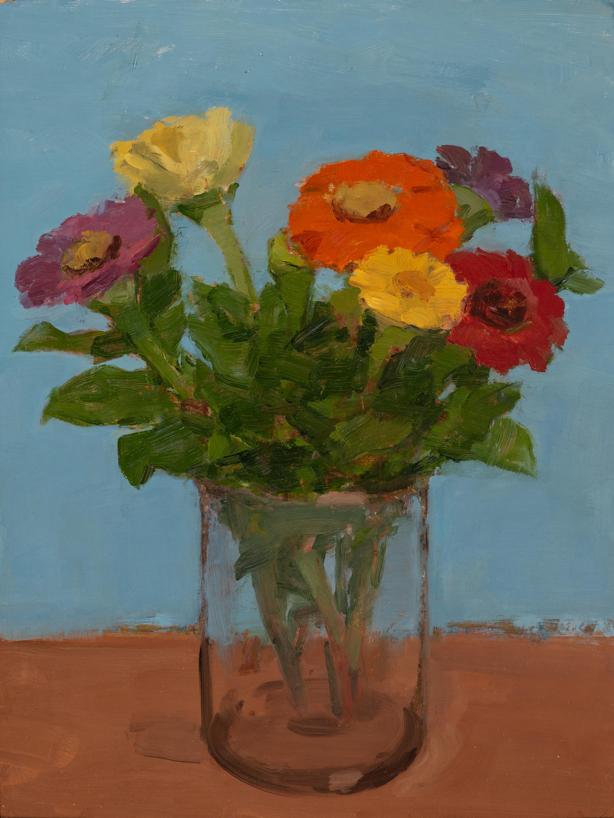 Zinnias in a Glass Vase , 1981