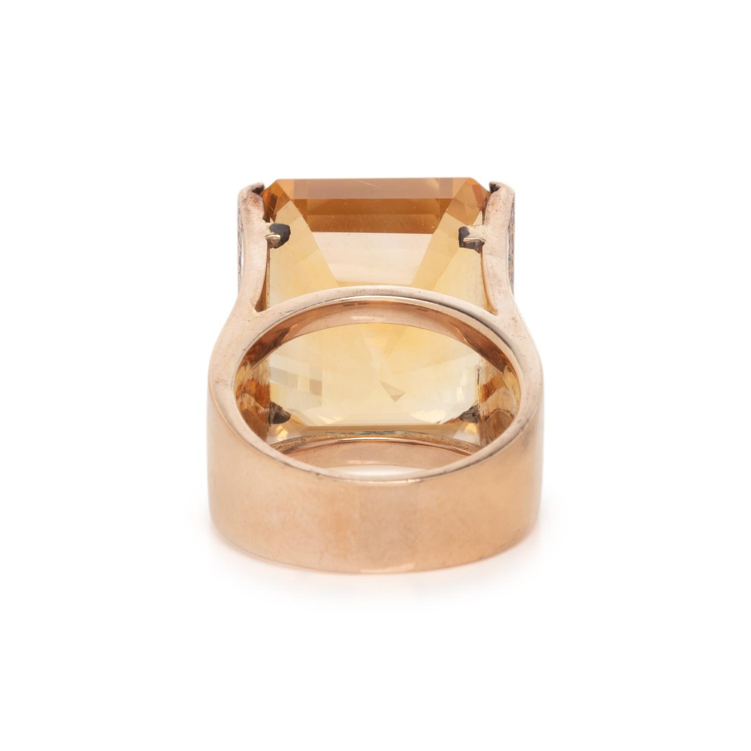 CITRINE AND DIAMOND RING