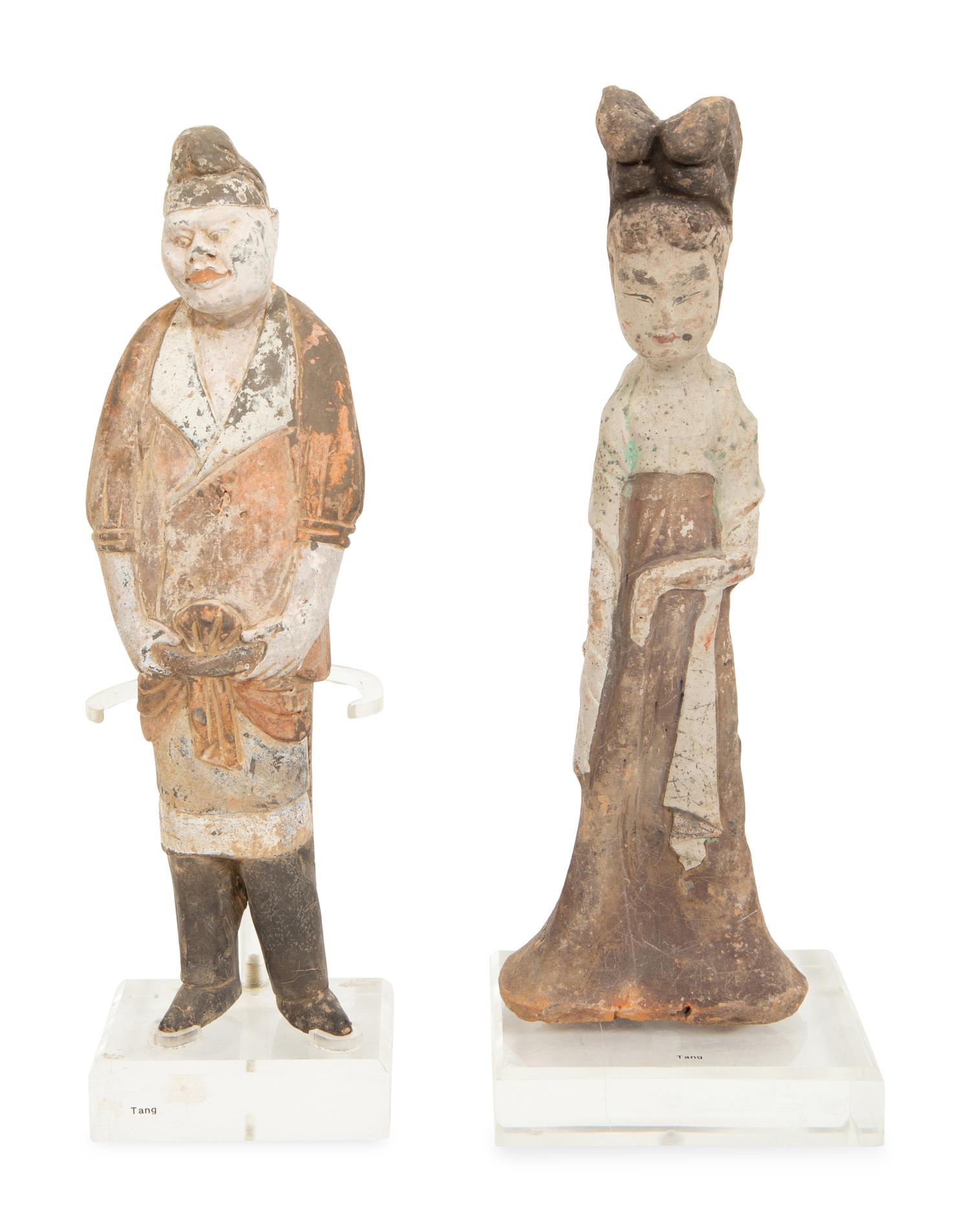 Two Chinese Painted Pottery Figures