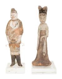 Two Chinese Painted Pottery Figures