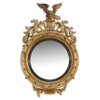 Classical giltwood bull's-eye looking glass early 19th century