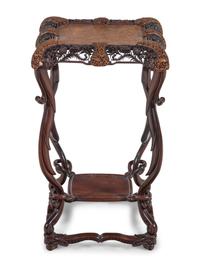 An Export Burlwood Top Hardwood Table