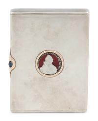 A Russian Enameled Coin-Inset Silver Cigarette Case