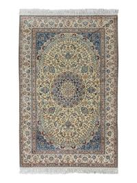 A Nain Silk and Wool Blend Rug